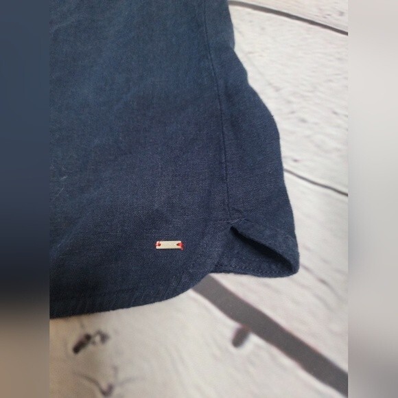 Tommy Hilfiger Navy Skirt size XXL Linen Blend Tie/Button Zipper Front Casual - Picture 4 of 7